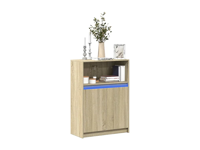 Credenza con LED Rovere Sonoma 72x34x100cm in Legno Multistrato