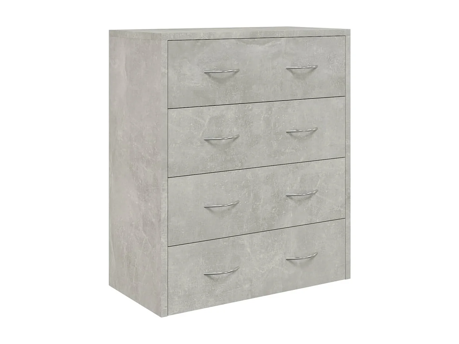 Credenza con 4 Cassetti 60x30,5x71 cm Grigio cemento