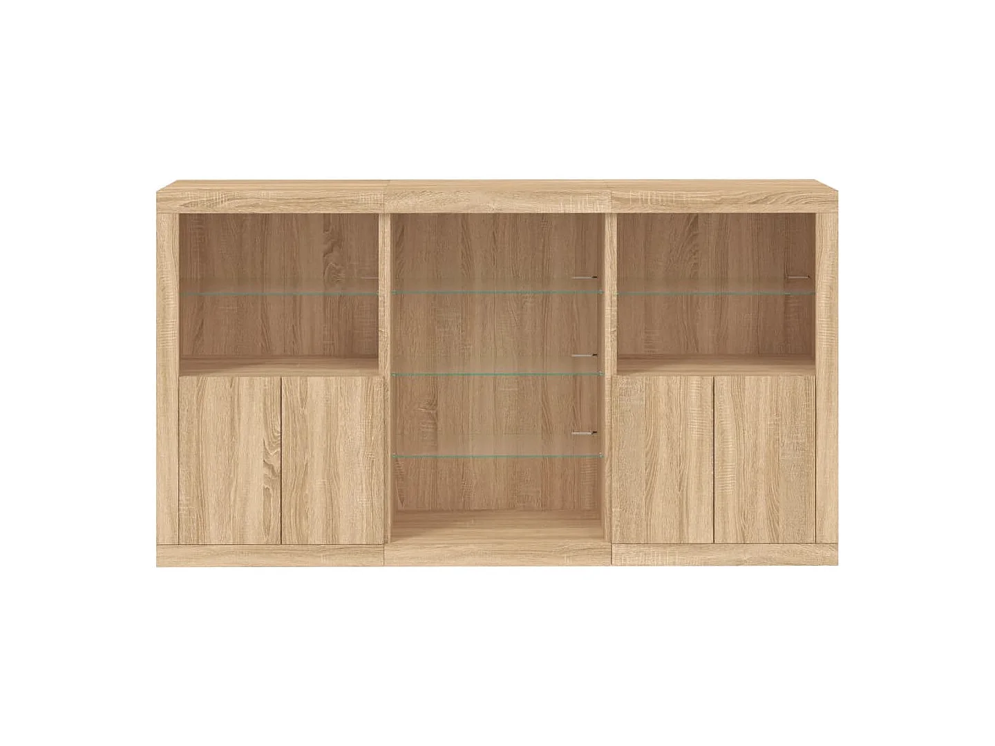 Aparador com luzes LED 181,5x37x100 cm carvalho sonoma