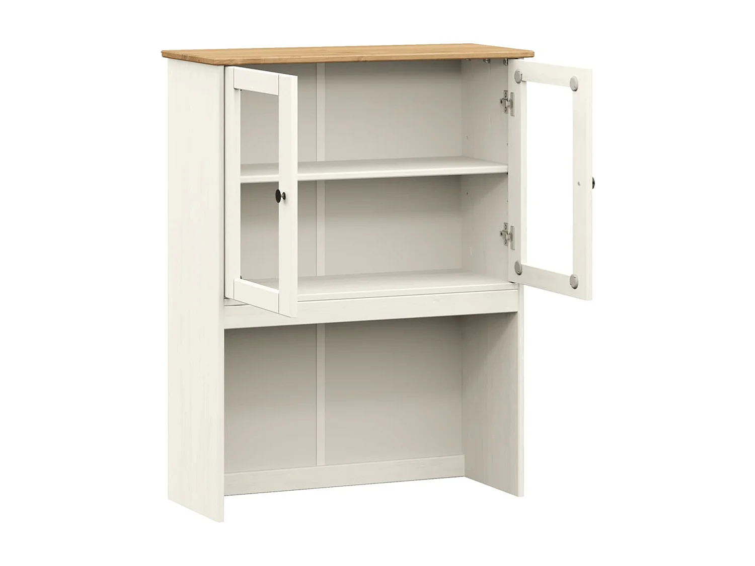 Piano Comò VIGO Bianco 78x30x100 cm in Legno Massello di Pino