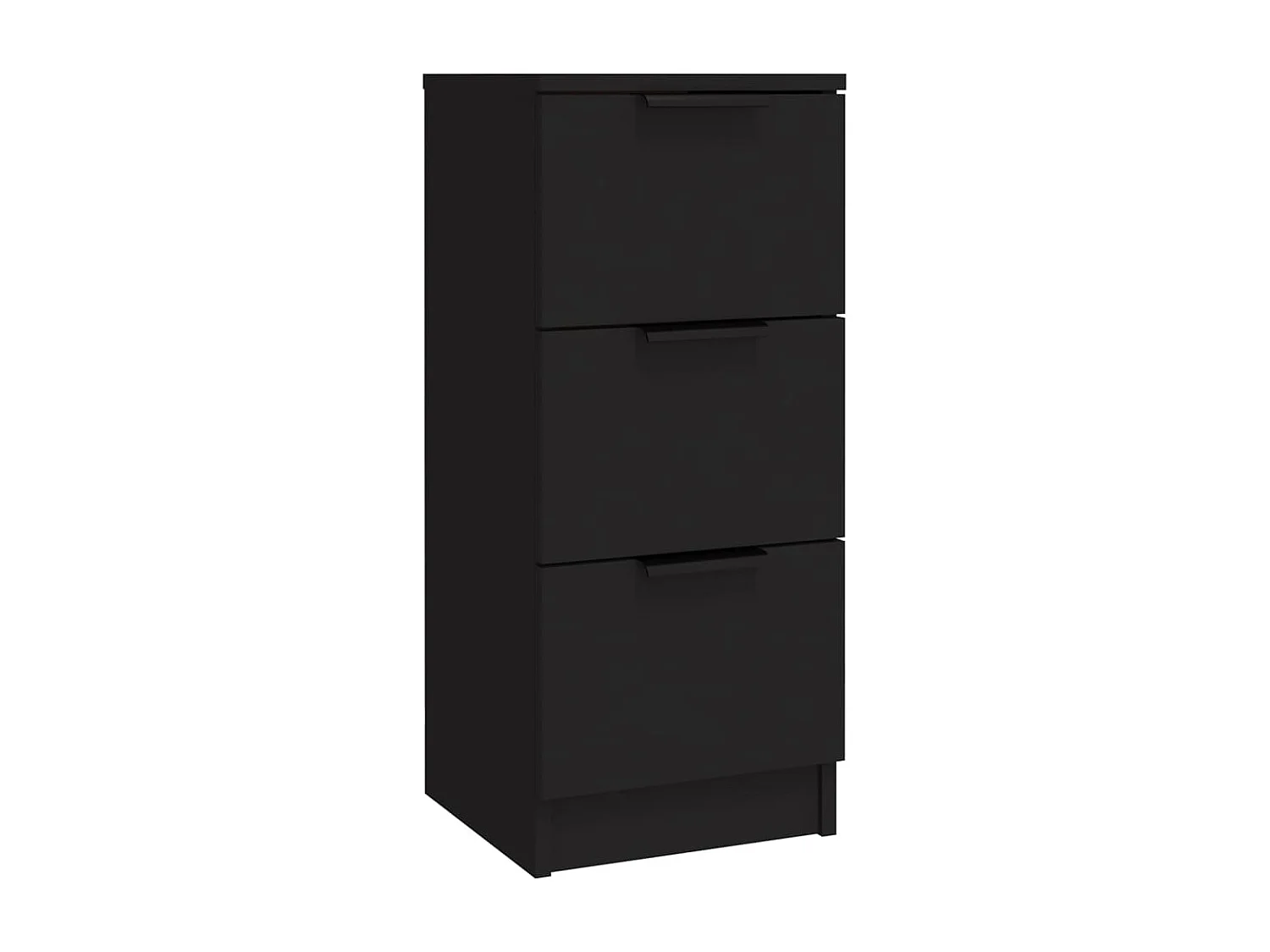 Credenze 3 pz Nere in Legno Multistrato