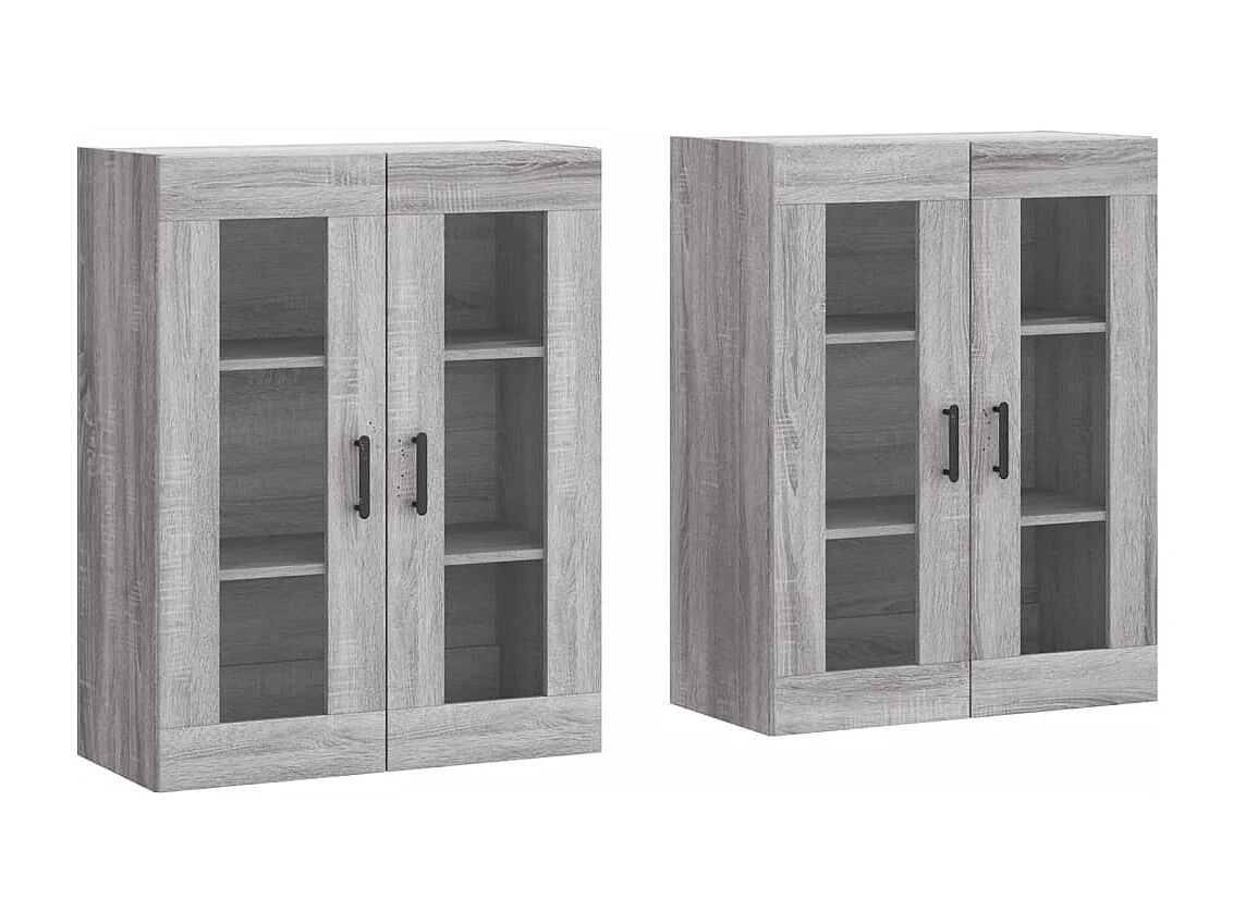 Armoires murales 2 pcs sonoma gris bois d'ingénierie