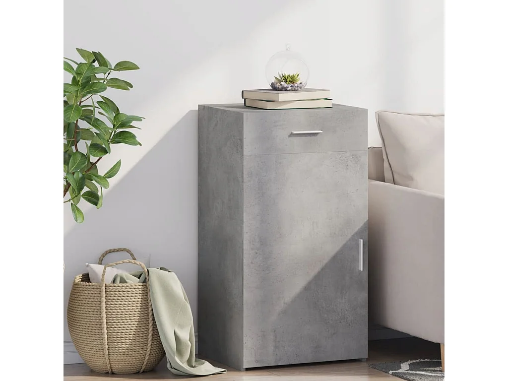 Credenza Grigio Cemento 50x42,5x93 cm in Legno Multistrato