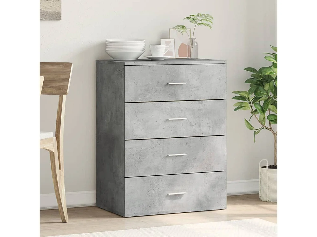 Sideboard Betongrau 60x39x80 cm Holzwerkstoff