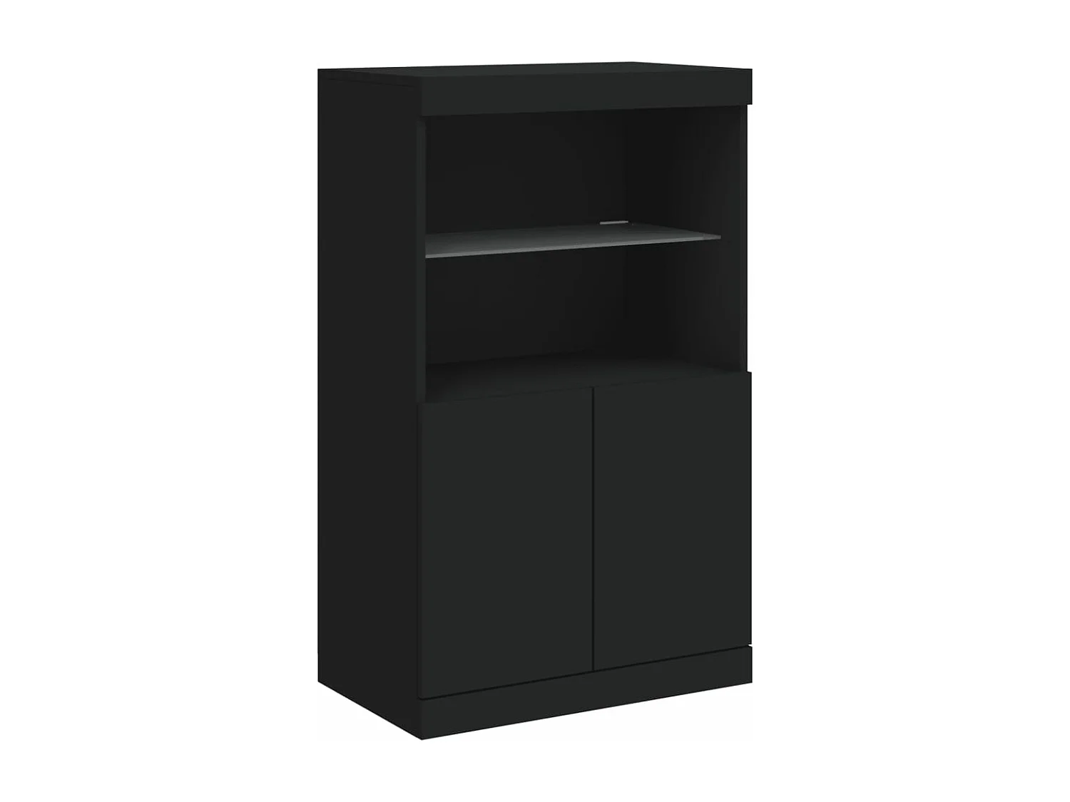 Buffet avec lumières LED noir 181,5x37x100 cm