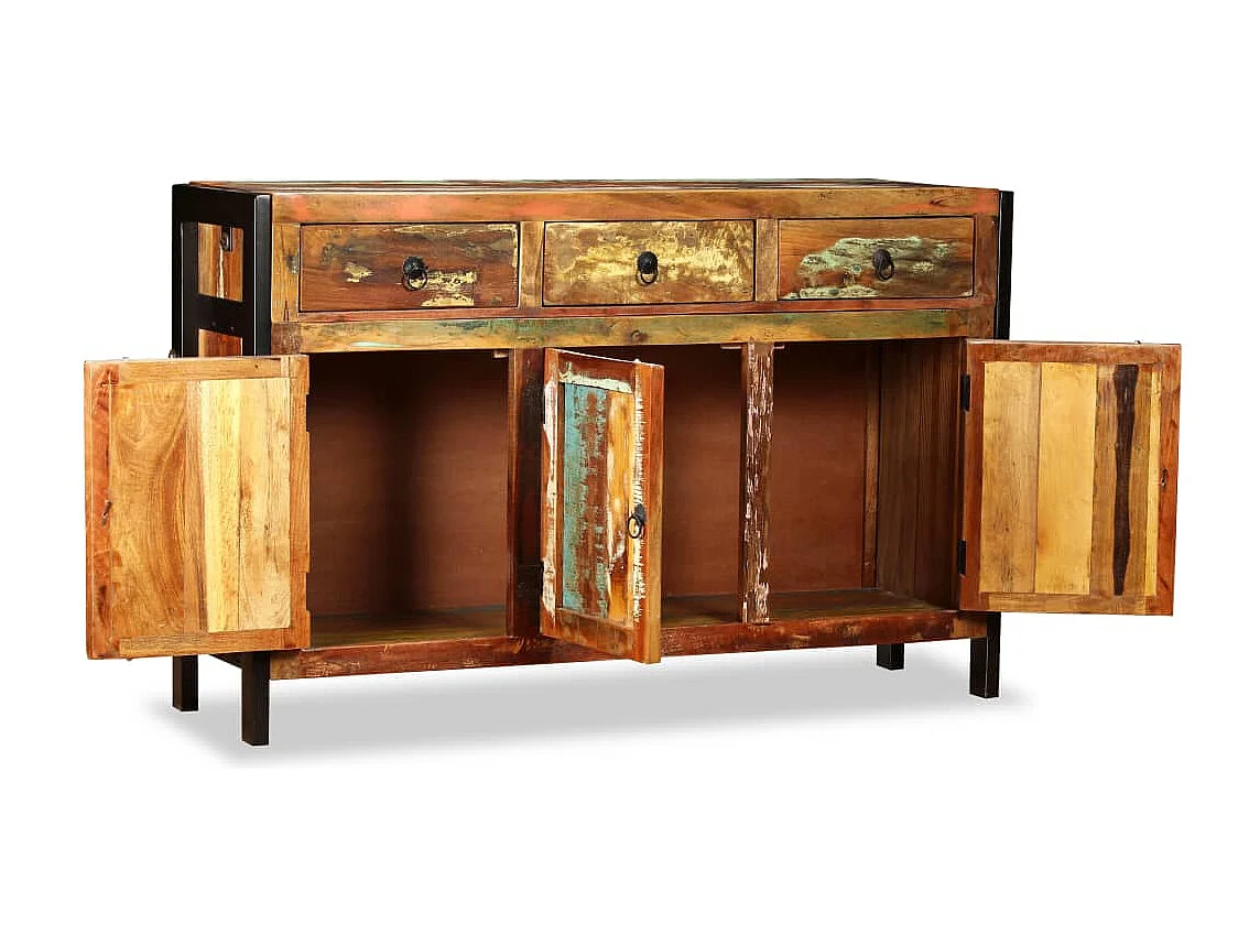 Aparador madera maciza reciclada 120x35x76 cm