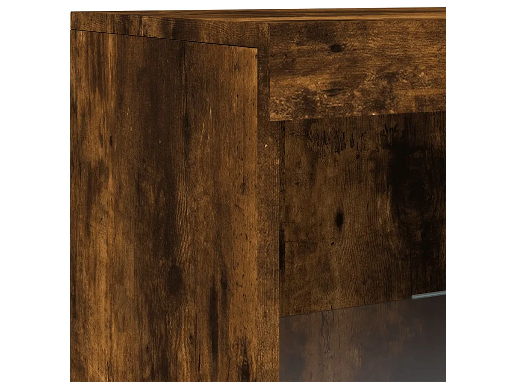 Sideboards mit LED-Leuchten 3 Stk. Räuchereiche Holzwerkstoff