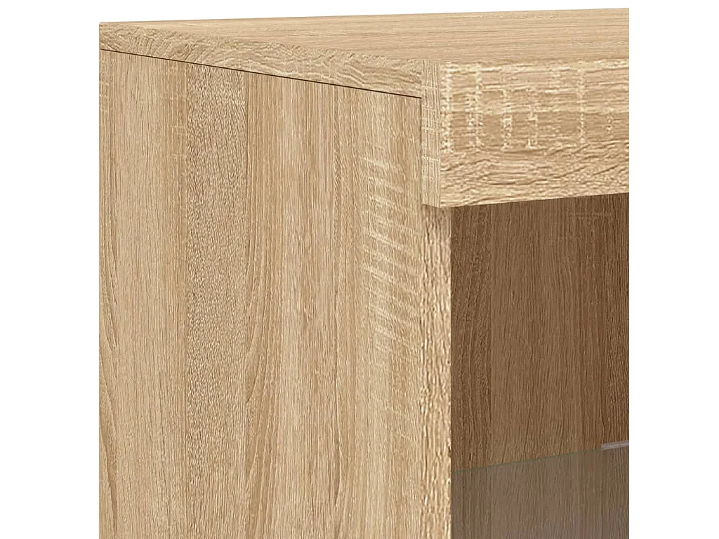 Buffets avec lumières LED 3 pcs chêne sonoma bois d'ingénierie