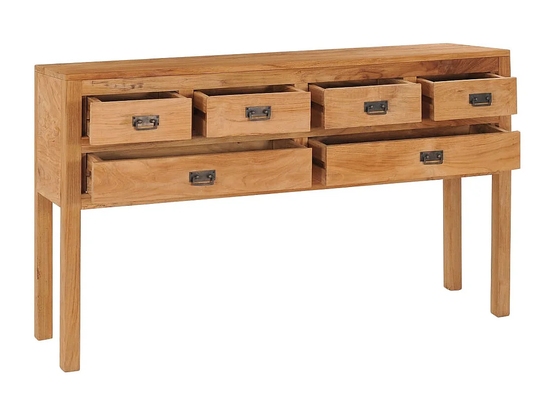 Sideboard 125x30x75 cm Massivholz Teak