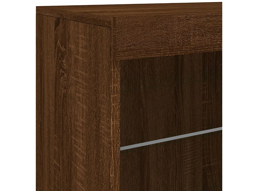 Buffet avec lumières LED chêne marron 181,5x37x67 cm
