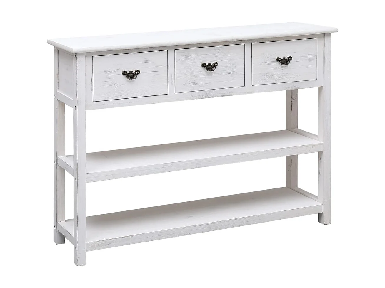 Aparador 108x30x76 cm madeira paulownia maciça branco