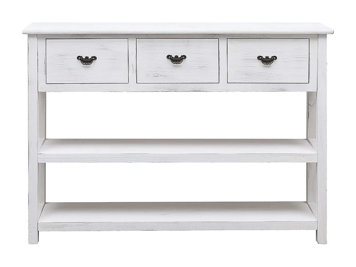 Aparador 108x30x76 cm madeira paulownia maciça branco