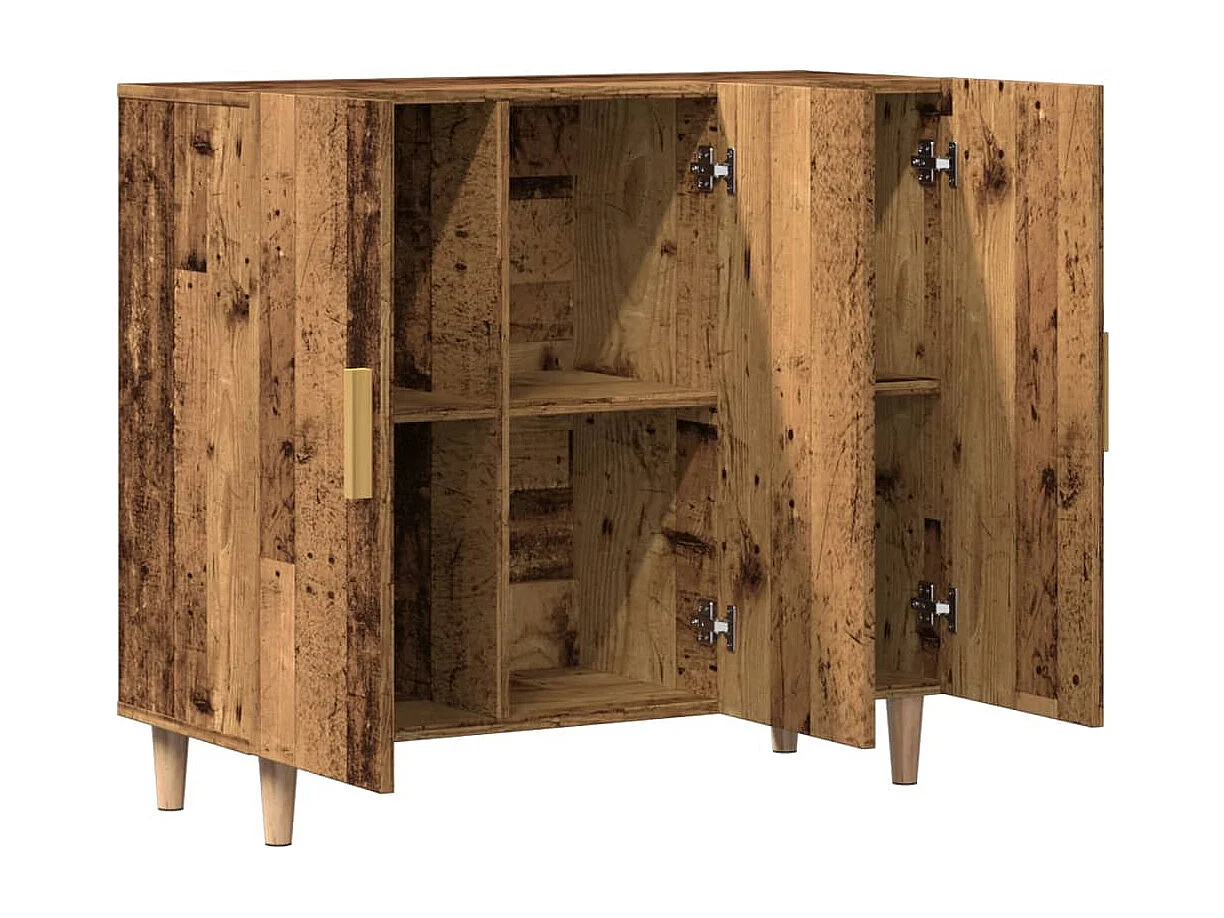 Aparador de madera de ingeniería envejecido 90x34x80 cm