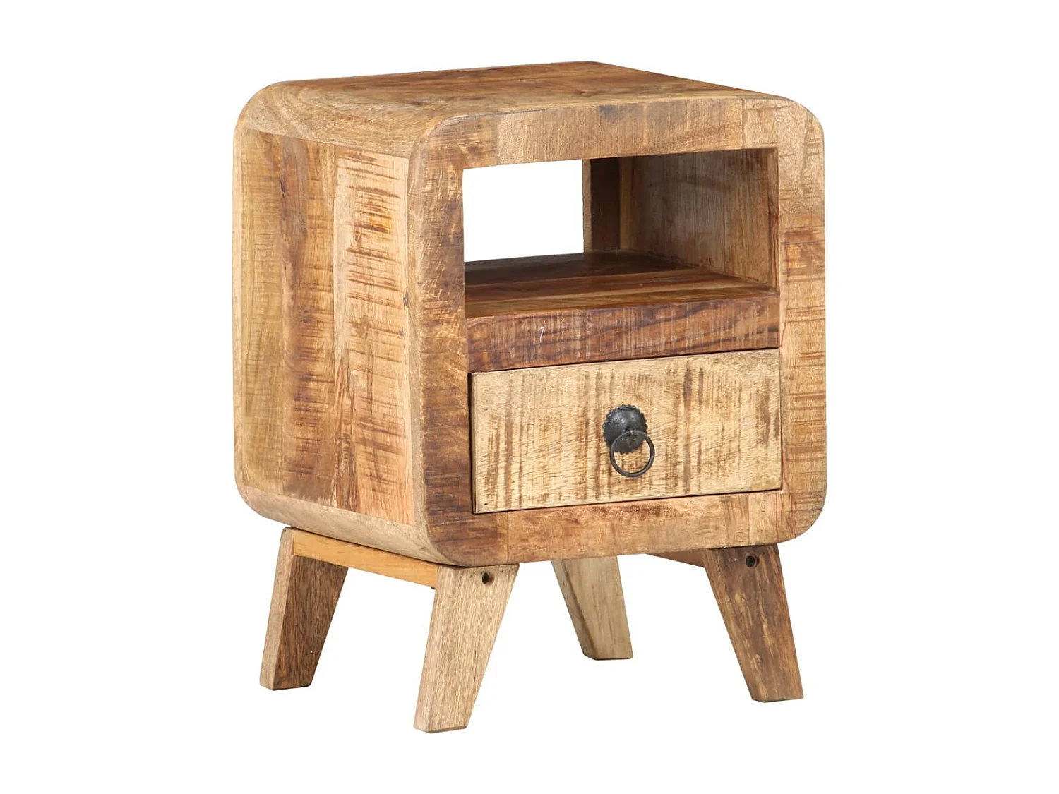 Comodino 30x30x41 cm in Legno di Mango Grezzo