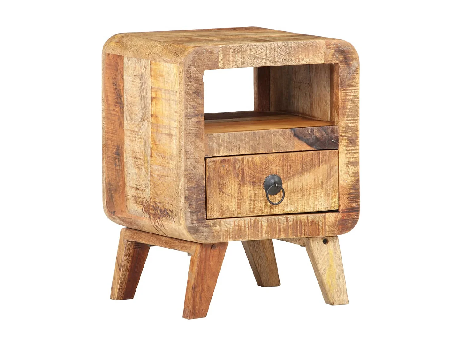 Comodino 30x30x41 cm in Legno di Mango Grezzo