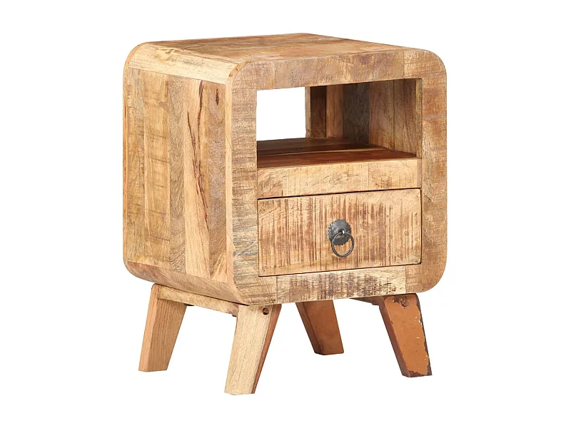 Comodino 30x30x41 cm in Legno di Mango Grezzo