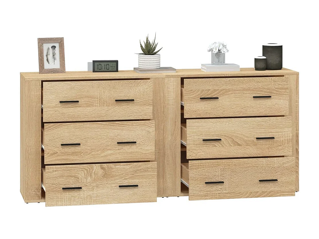 Buffets 2 pcs chêne sonoma bois d'ingénierie