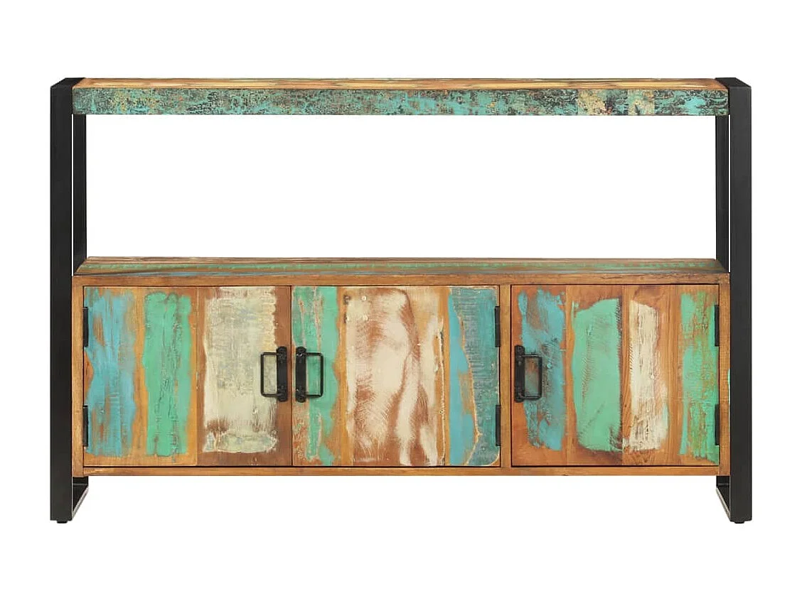 Aparador de madera maciza reciclada 120x30x75 cm