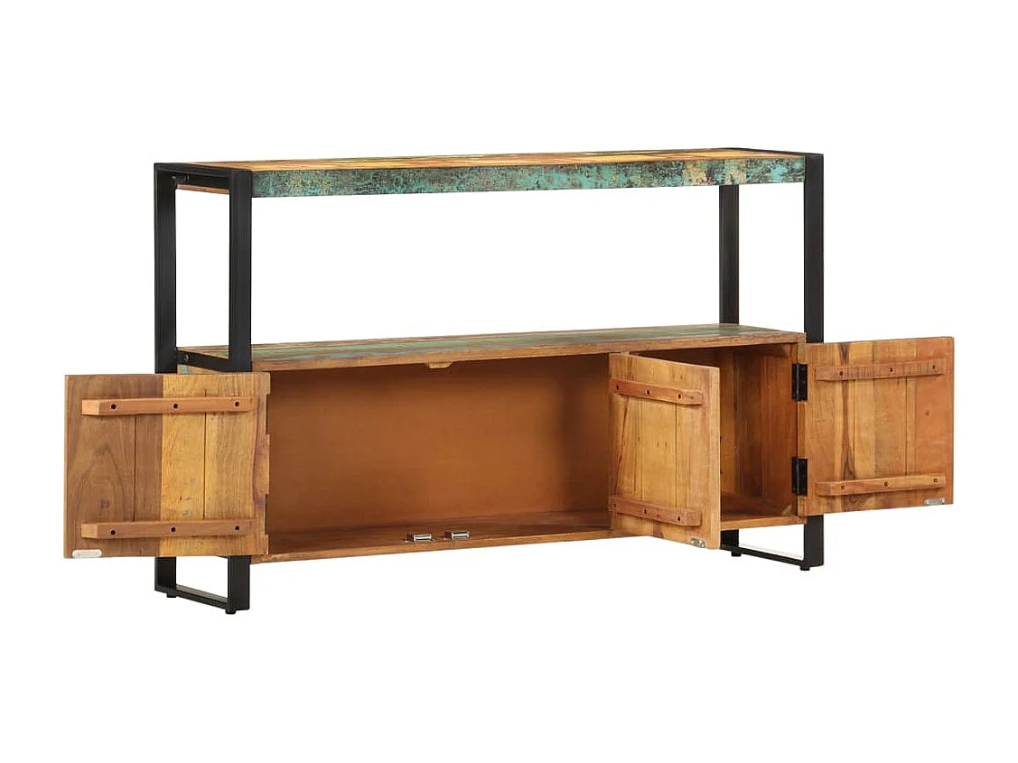 Aparador de madera maciza reciclada 120x30x75 cm