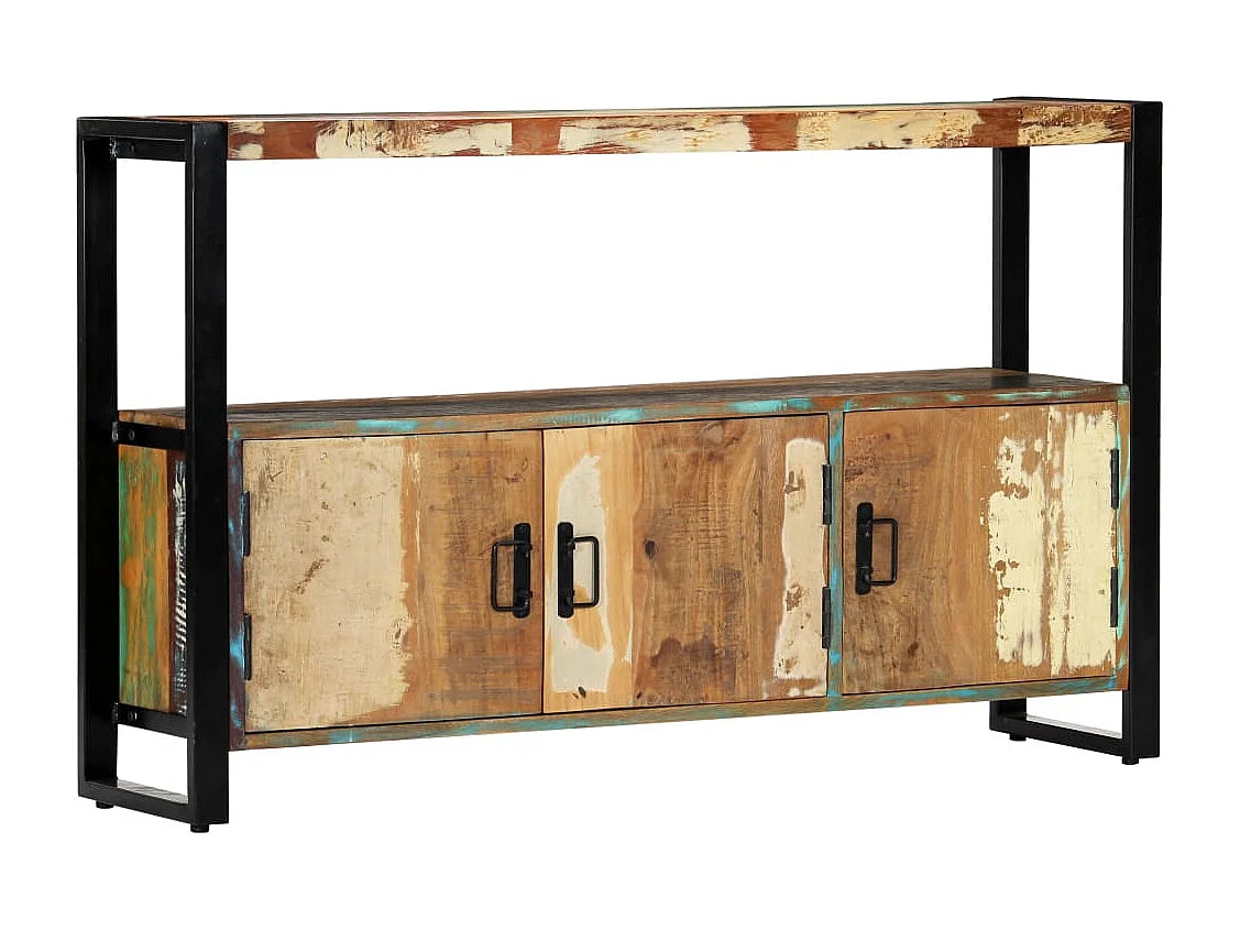 Aparador de madera maciza reciclada 120x30x75 cm