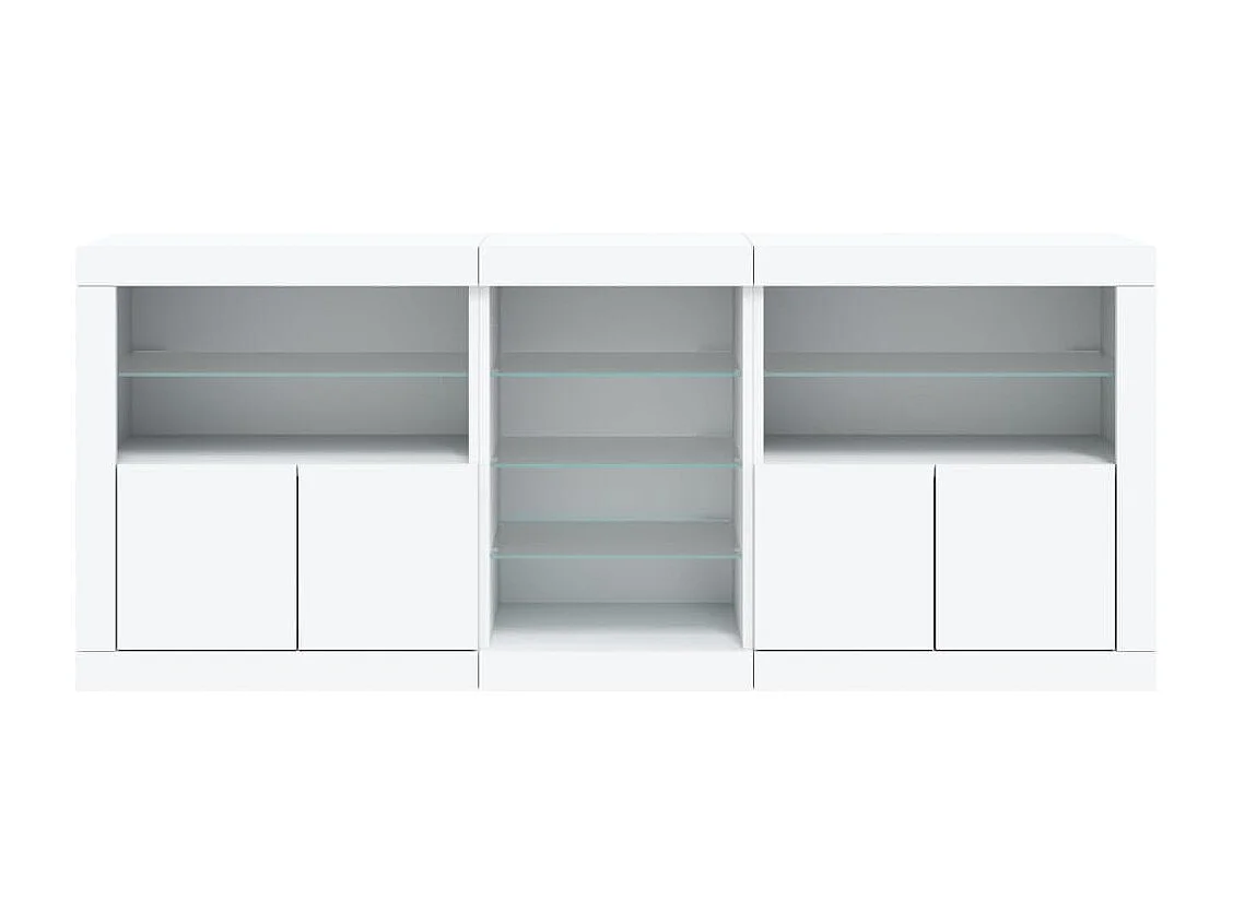 Credenza con Luci LED Bianca 181,5x37x67 cm