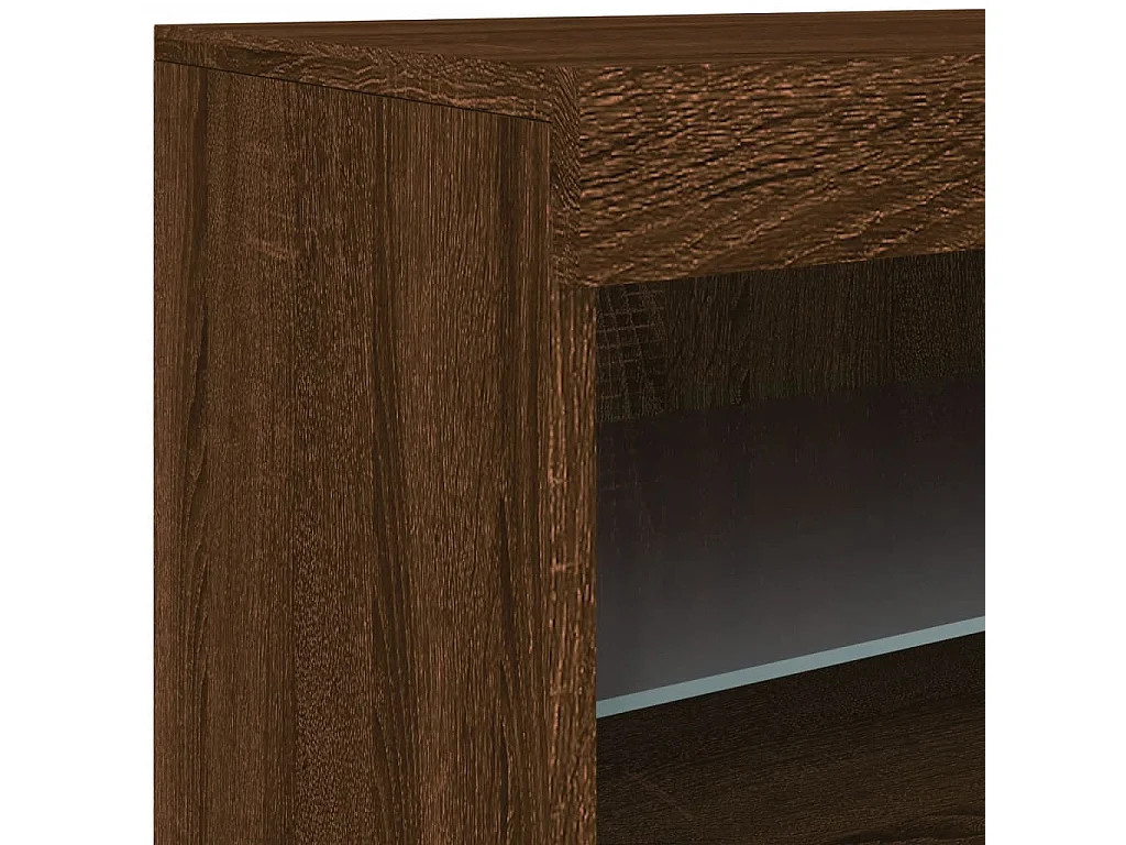 Credenza con Luci LED Rovere Marrone 162x37x67 cm