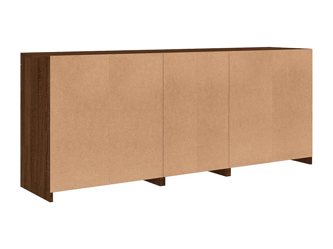 Aparador com luzes LED 162x37x67 cm carvalho castanho