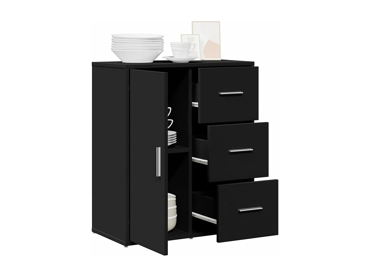 Sideboard Schwarz 60x31x70 cm Holzwerkstoff