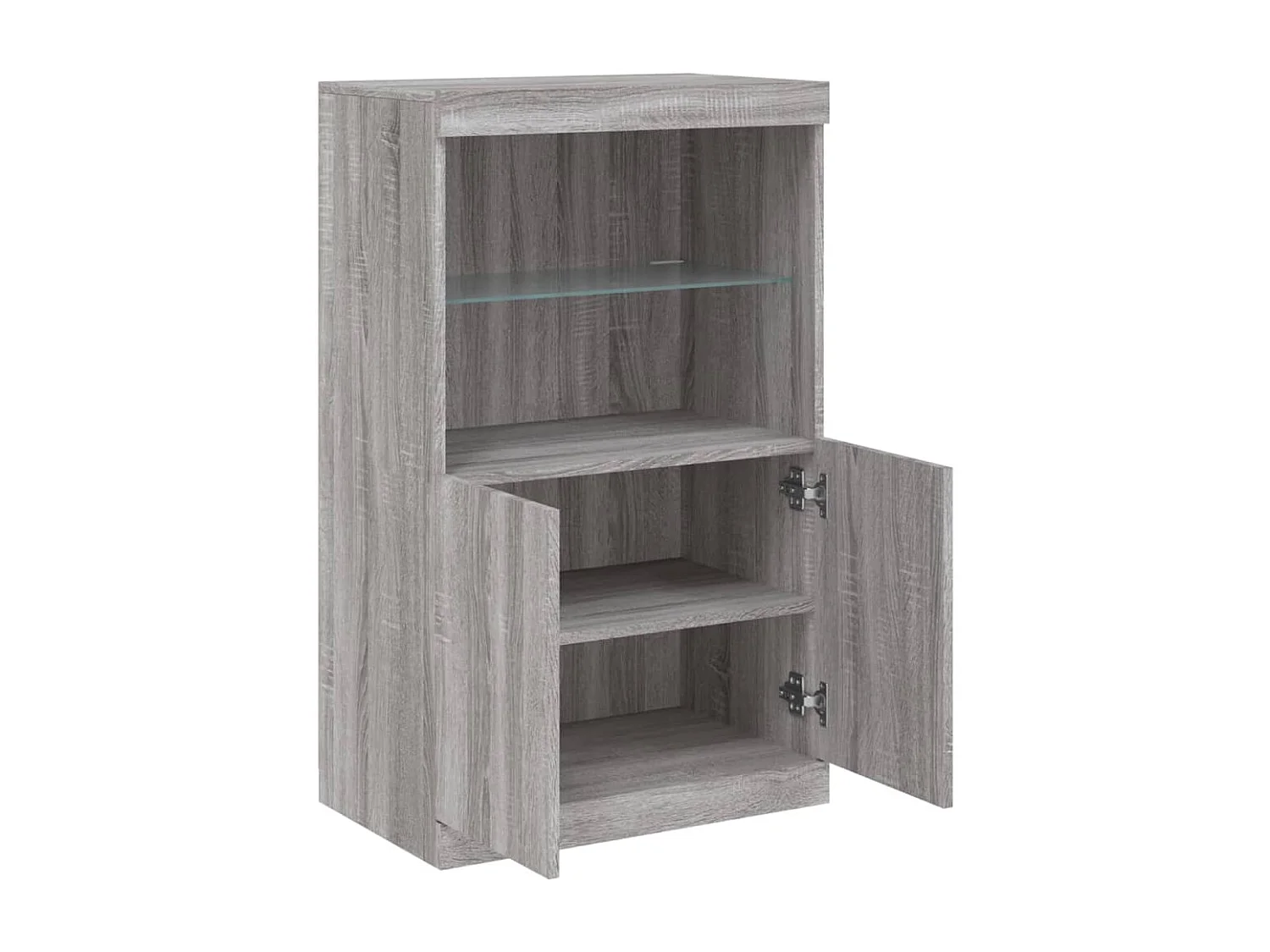 Credenza con Luci LED Grigio Sonoma 60,5x37x100 cm