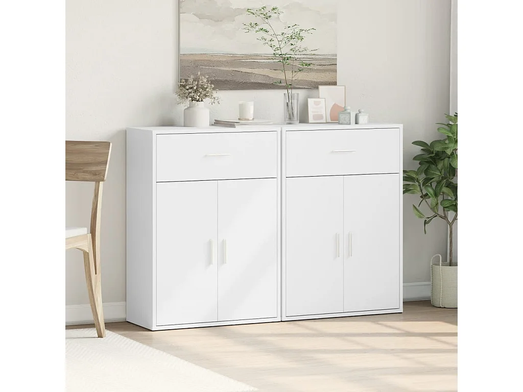 Sideboards 2 Stk. Weiß 60x30x84 cm Holzwerkstoff