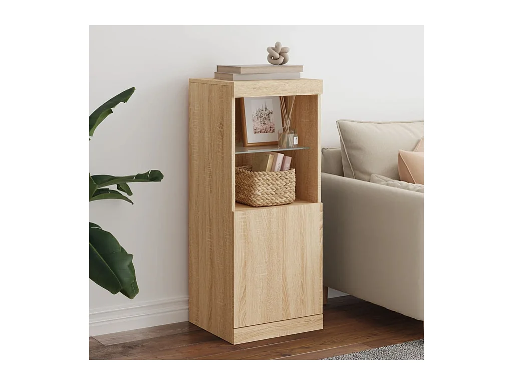 Credenza con Luci LED Rovere Sonoma 41x37x100 cm