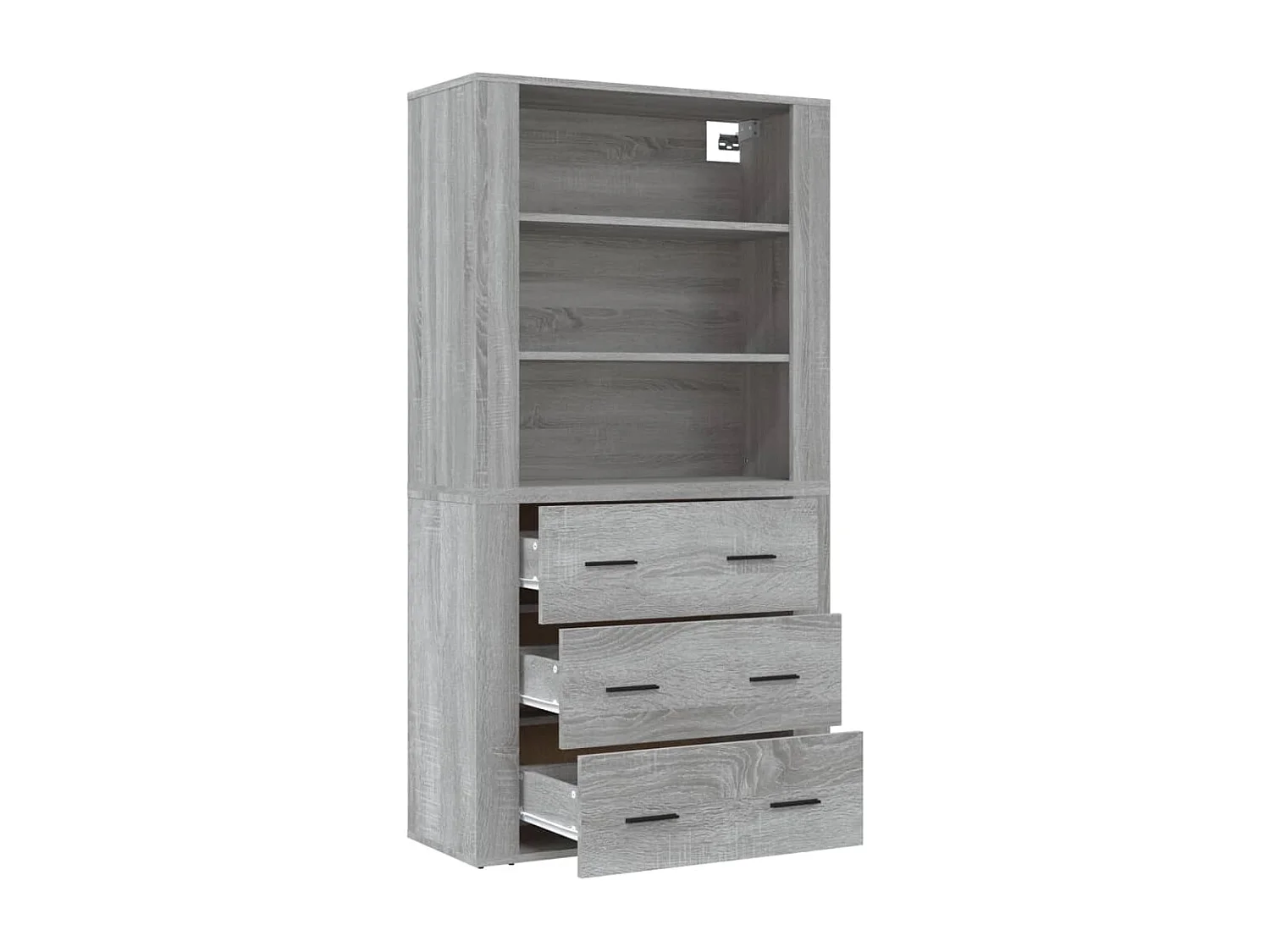 Aparador alto de madera contrachapada gris Sonoma