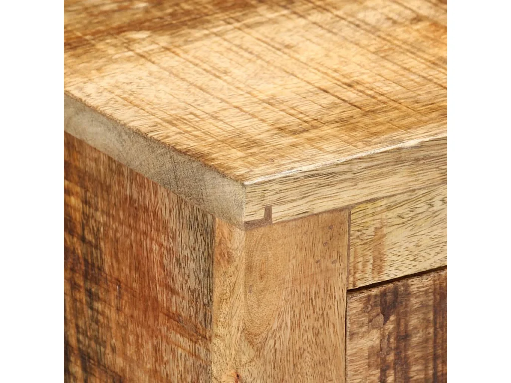 Credenza con 3 Cassetti 80x30x65 cm Legno Grezzo Massello Mango