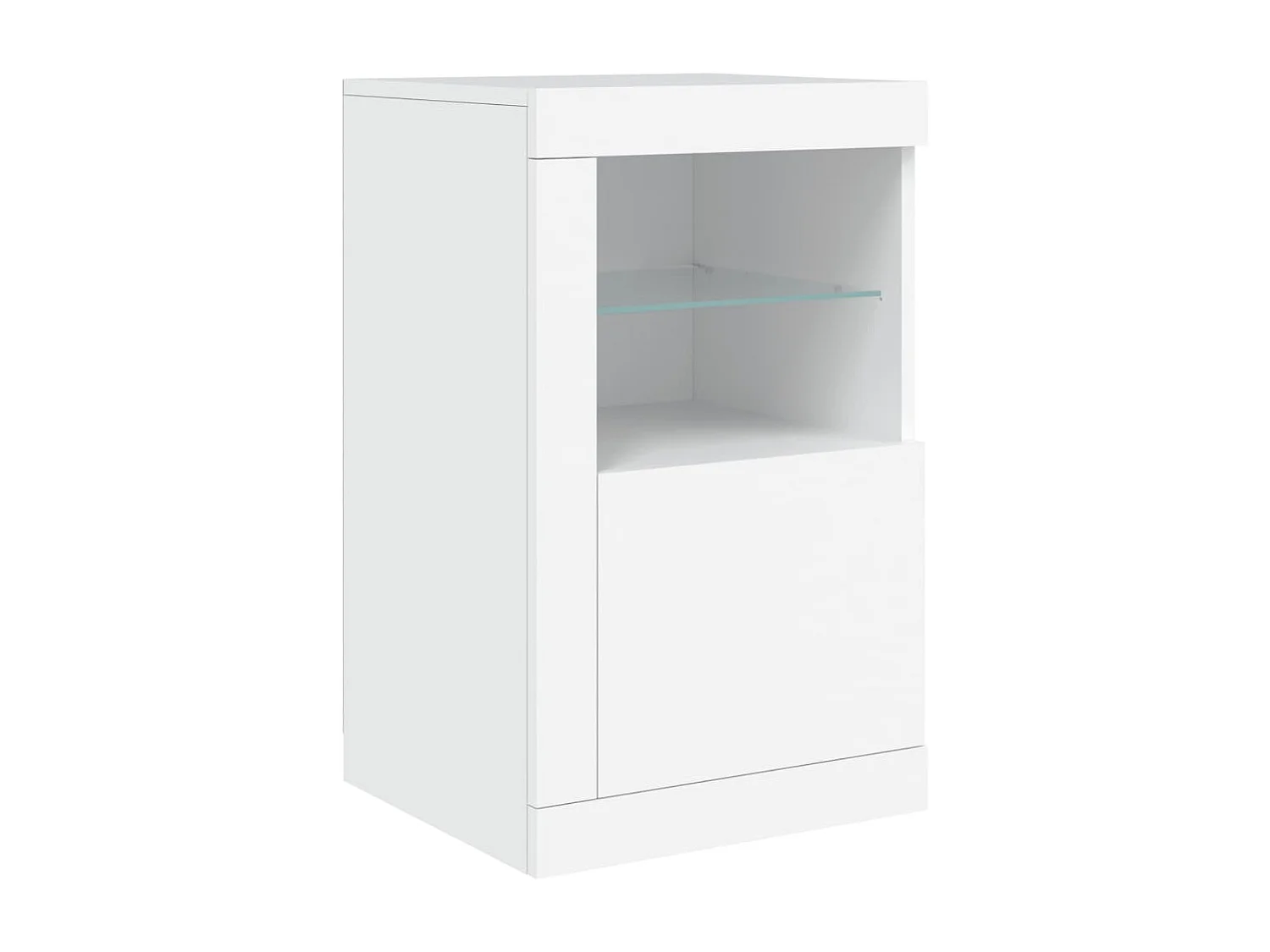 Credenza con Luci LED Bianca 142,5x37x67 cm