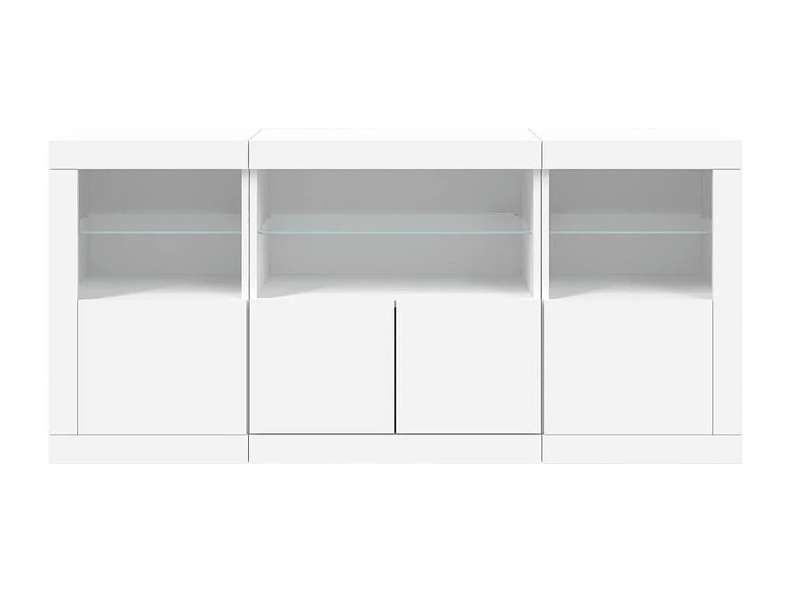 Sideboard mit LED-Leuchten Weiß 142,5x37x67 cm