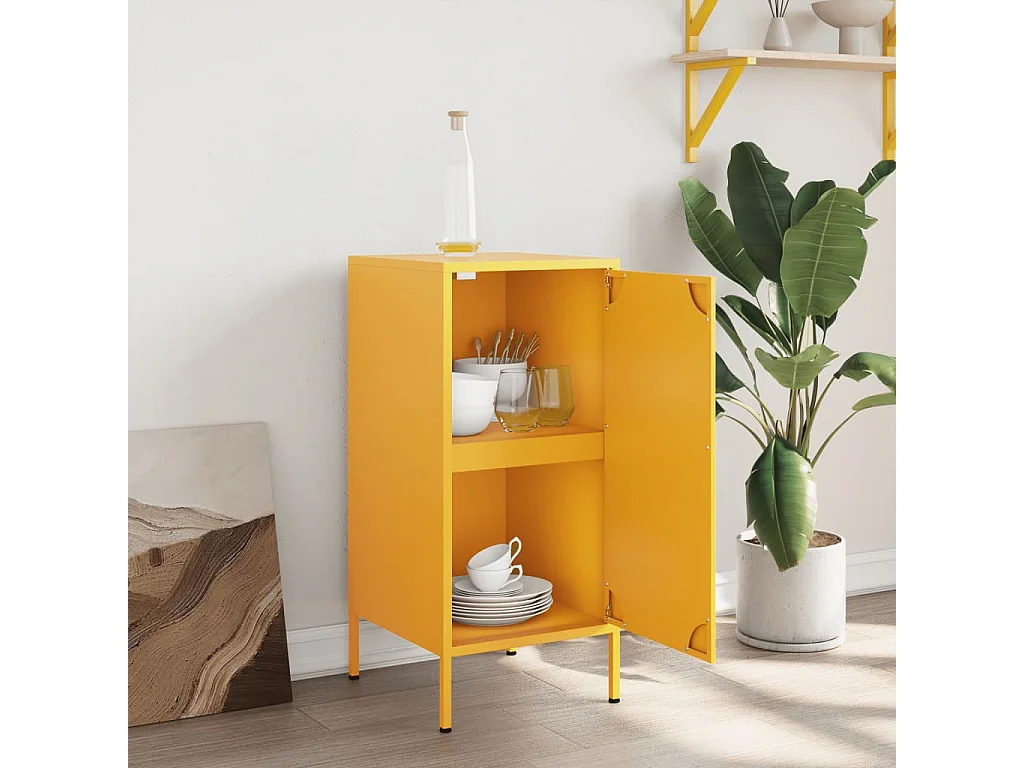 Aparador 36x39x79 cm aço amarelo mostarda