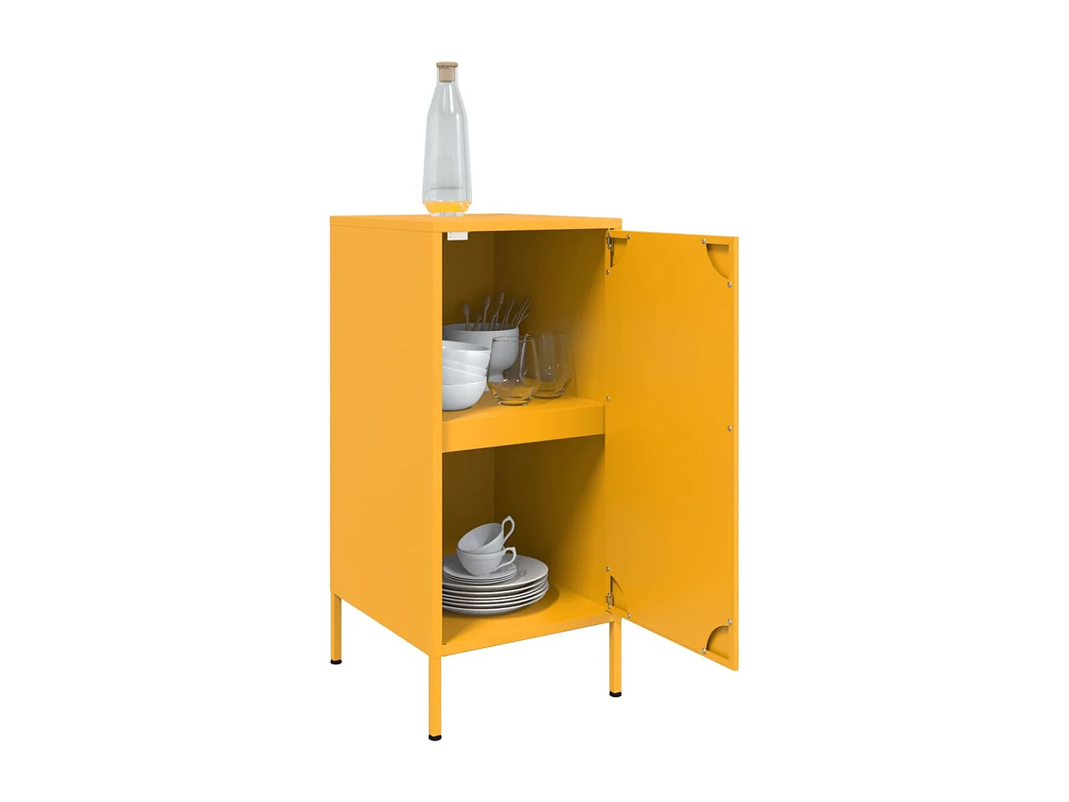 Aparador 36x39x79 cm aço amarelo mostarda