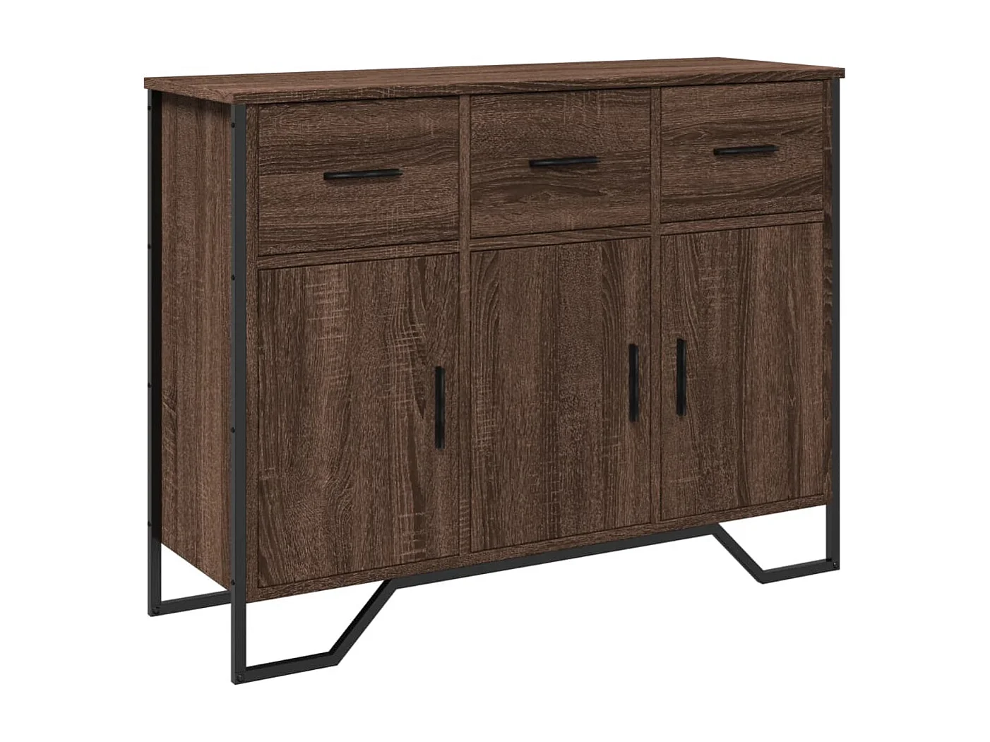 Buffet chêne marron 97x32,5x74,5 cm bois d'ingénierie