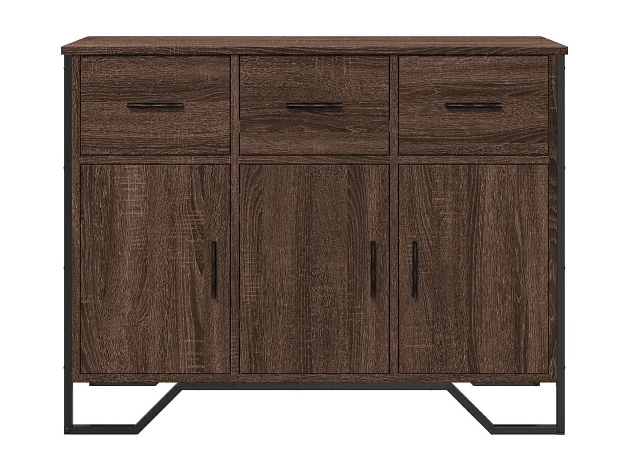 Buffet chêne marron 97x32,5x74,5 cm bois d'ingénierie