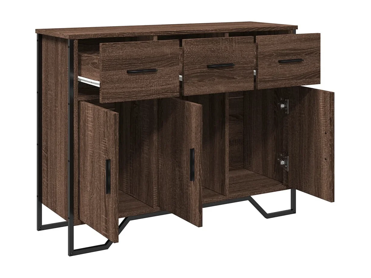 Buffet chêne marron 97x32,5x74,5 cm bois d'ingénierie