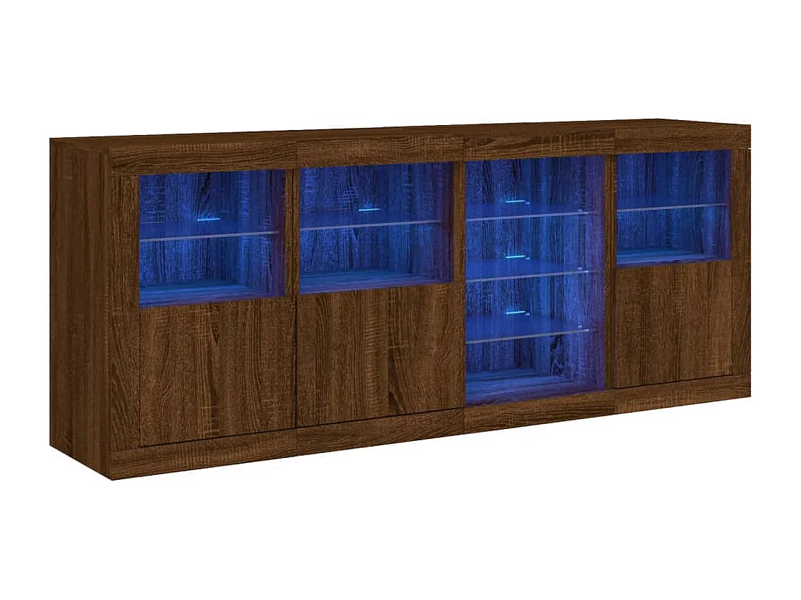 Sideboard mit LED-Leuchten Braun Eichen-Optik 164x37x67 cm