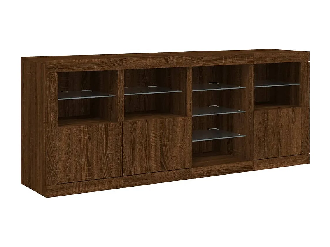Sideboard mit LED-Leuchten Braun Eichen-Optik 164x37x67 cm