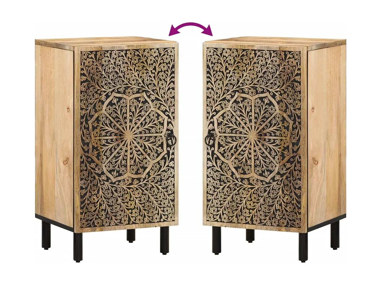 Credenza 40x33x75 cm in Legno Massello di Mango