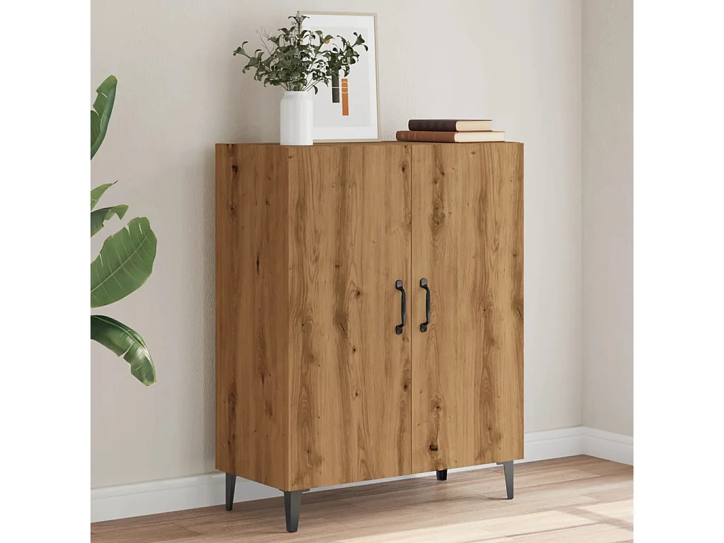 Credenza Rovere Artigianale 70x34x90 cm in Legno Multistrato