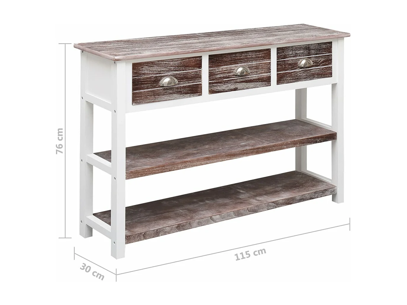 Sideboard Antik-Braun 115x30x76 cm Holz