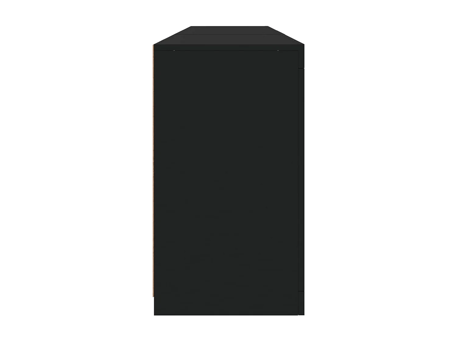 Credenza con Luci LED Nera 162x37x67 cm