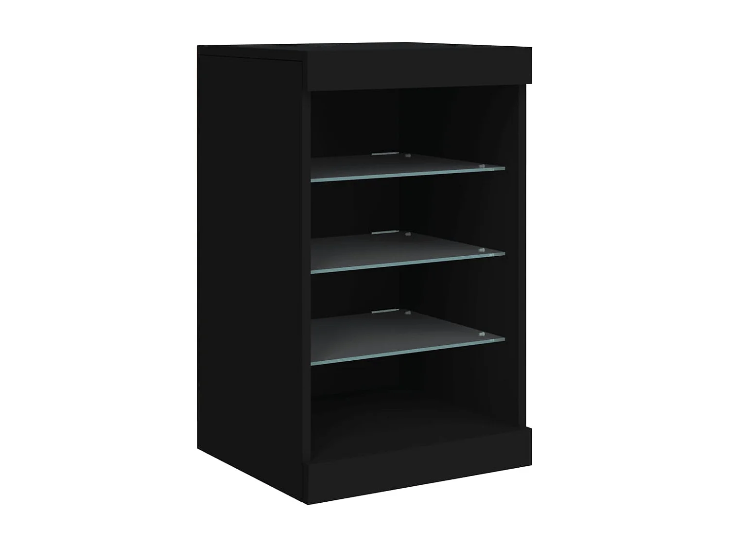 Buffet avec lumières LED noir 162x37x67 cm