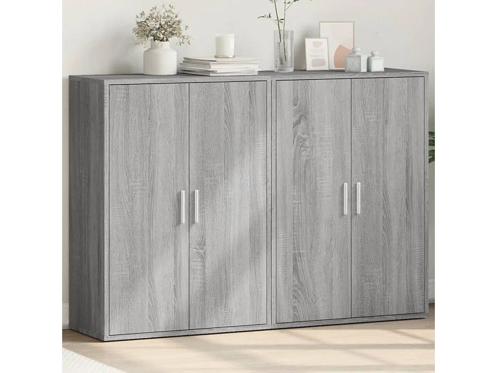 Sideboards 2 Stk. Grau Sonoma 60x31x84 cm Holzwerkstoff