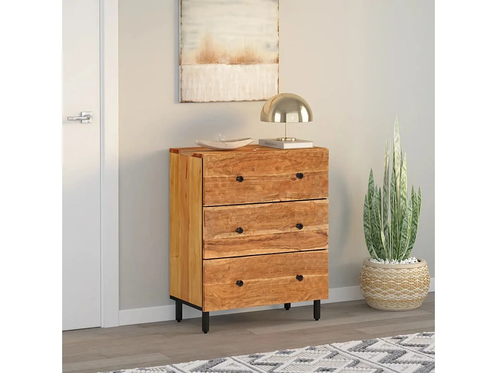 Beistellschrank 60x33x75 cm Massivholz Akazie