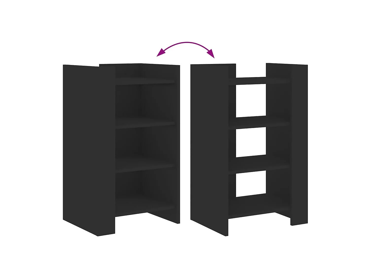 Sideboard Schwarz 45x35x75 cm Holzwerkstoff